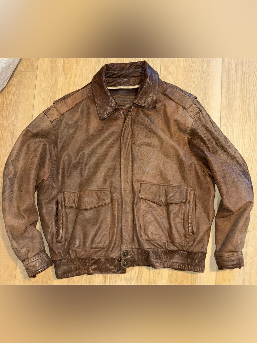 Wilson Brown Leather Bomber Jacket
